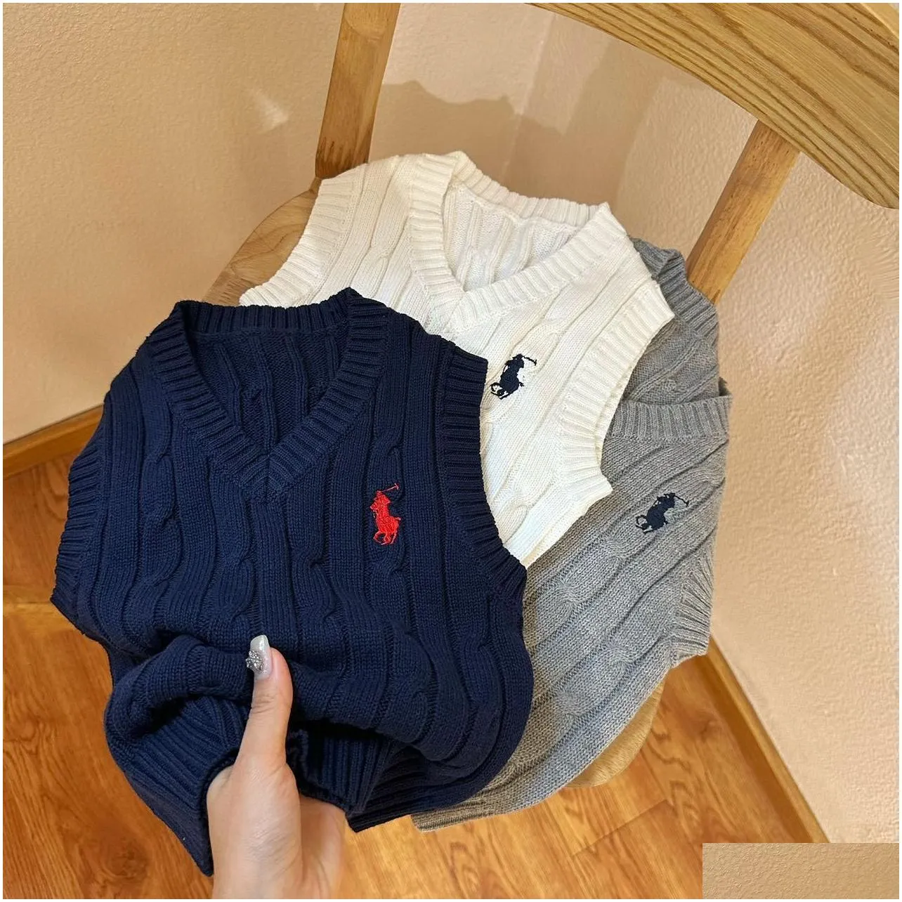 Vest Baby Boy Girl Sweater Vest Child Knitted Waistcoat Sleeveless Spring Autumn School Clothes 2-7Y Drop Delivery Baby, Kids Maternit Dhdqm