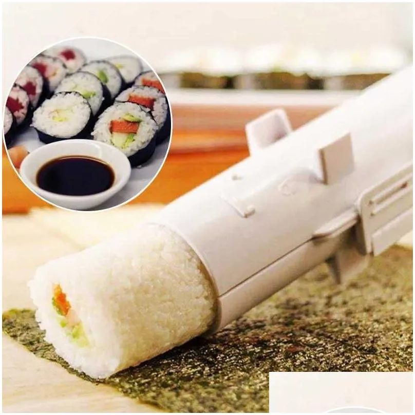 Sushi Tools New 1Pc Diy Sushi Making Hine Kitchen Tool Maker Quick Bazooka Japanese Rolled Rice Meat Mold Bento Accessories Drop Deliv Dh7S6