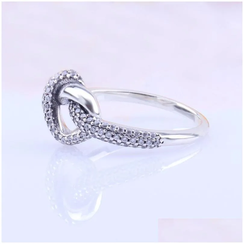 New Arrival Knotted Heart Ring Original Box for Sterling Sier CZ Diamond Women Wedding Gift Jewelry Rings Sets