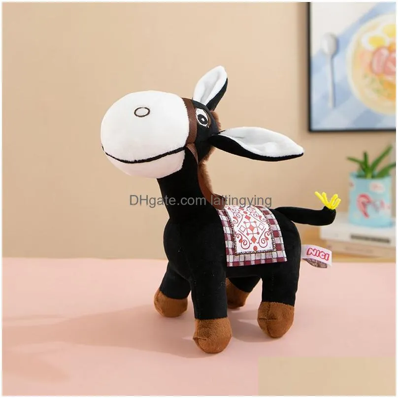 anime stuffed plush animals toy cute donkey doll childrens playmate home decoration boys girls birthday childrens day christmas 2 style 25cm