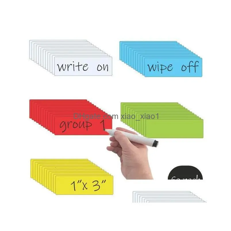 decorative objects figurines magnetic labels 1x3 pack of 60 write on magnets sticker for classroom office cabinet whiteboard fridge more