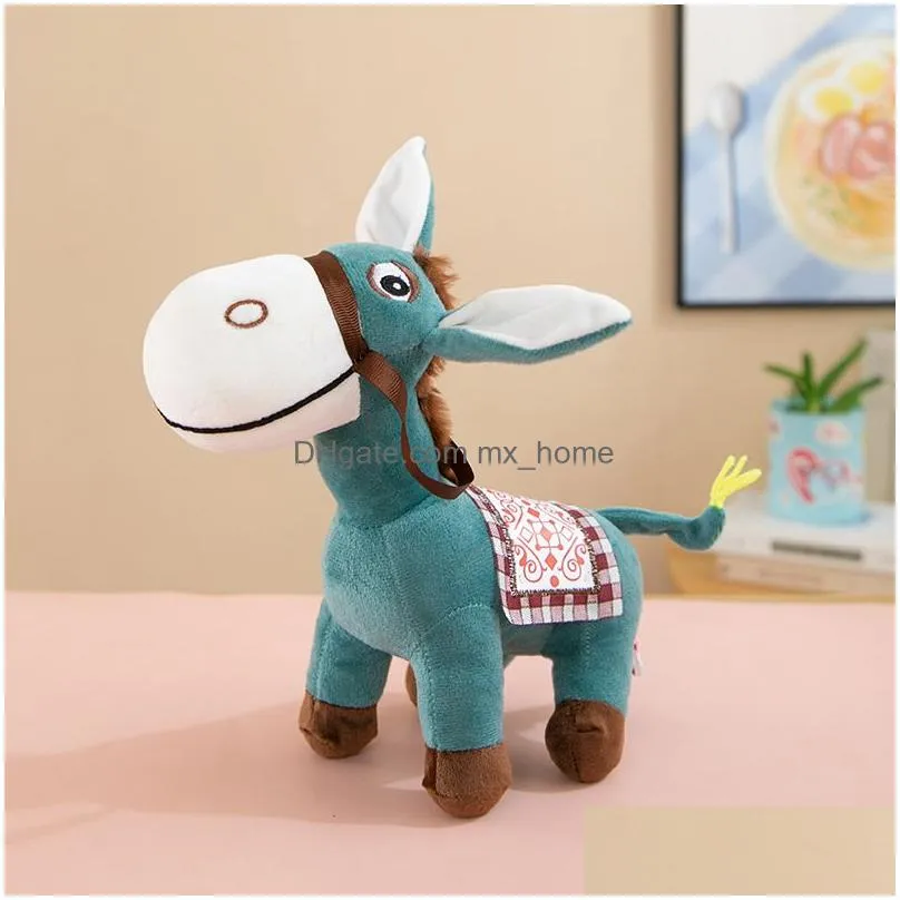 anime stuffed plush animals toy cute donkey doll childrens playmate home decoration boys girls birthday childrens day christmas 2 style 25cm