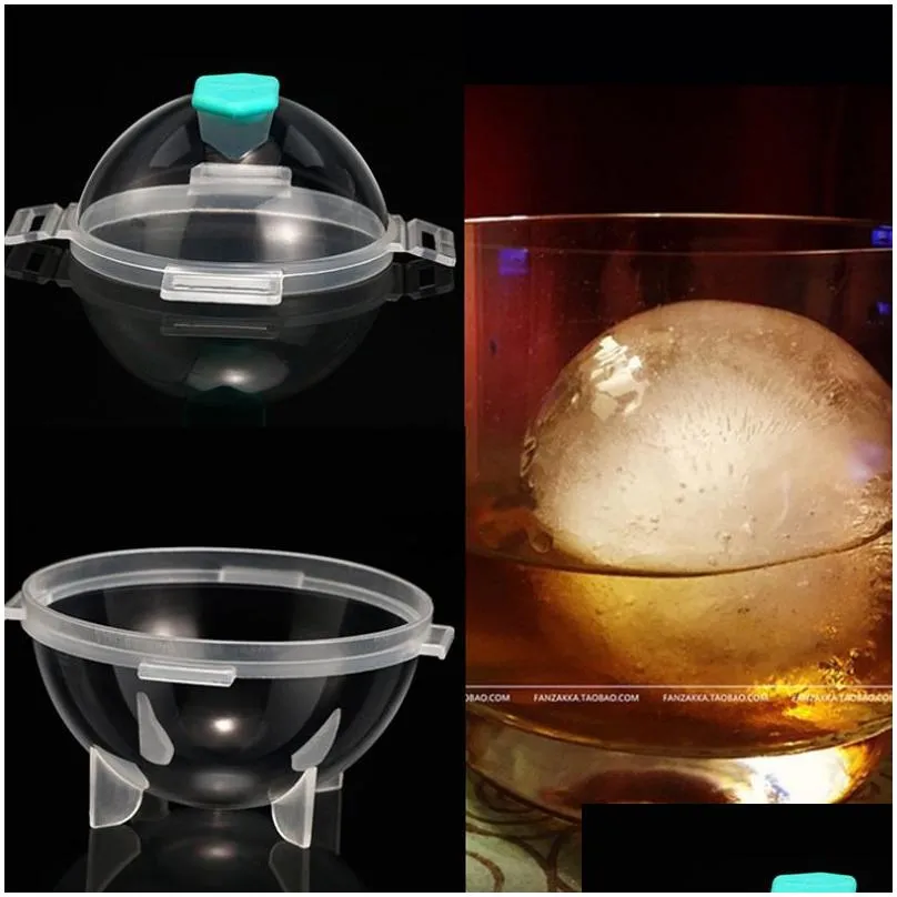 Ice Cream Tools New Large Ice Mod Ball Maker Box For Shape Cocktail Use Sphere Round Diy Home Bar Party Cube Tray Drop Delivery Home G Dhzs9