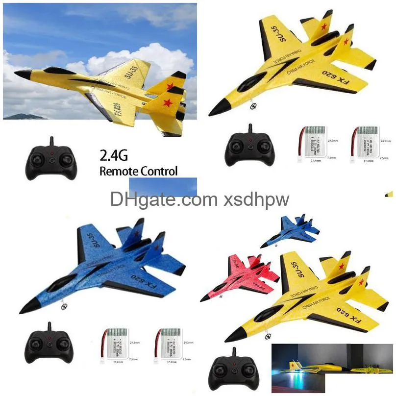 electricrc aircraft rc drone fx-620 su-35 rc remote control airplane 2.4g remote control fighter hobby plane glider airplane epp foam toys rc plane