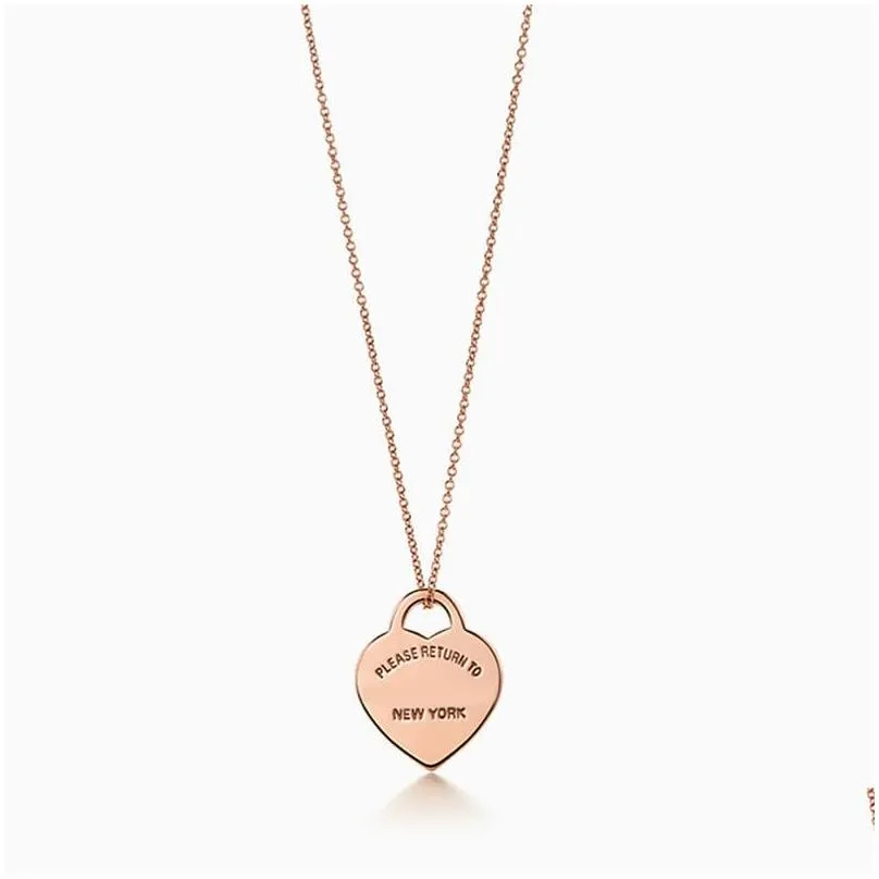 Pendant Necklaces Fashion Please Return To  Heart Key Pendant Necklace Original 925 Sier Love Necklaces Charm Women Diy Jewelr Dhgde