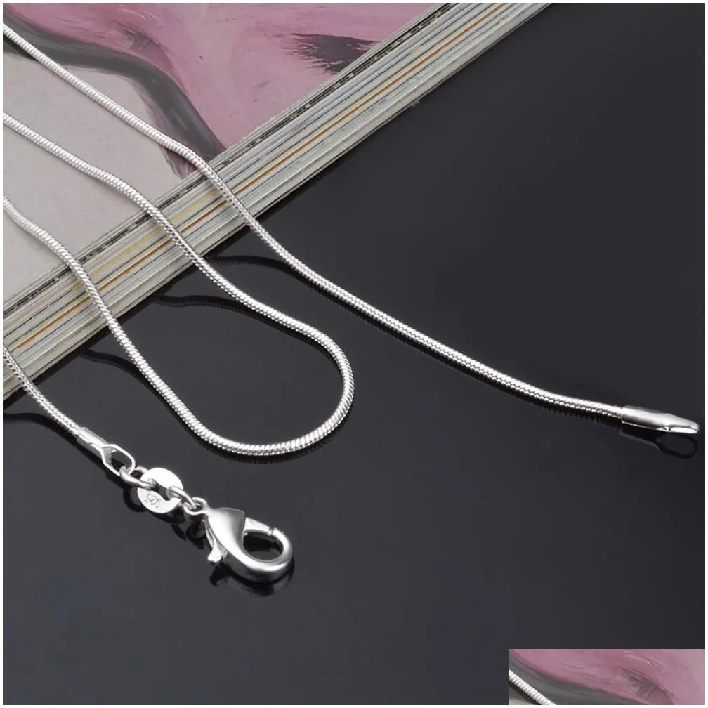 2mm 925 sterling silver smooth snake chains 16 18 20 22 24 inches choker necklace for women men s fashion jewelry in bulk