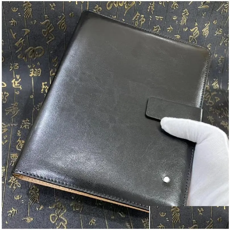 wholesale classic notepads black /brown leather cover agenda handmade note book luxurs periodical diary business notebook a5