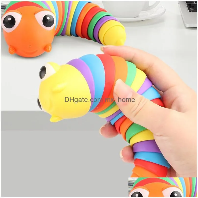  2022 fidget toy slug articulated flexible 3d slug joints curled relieve stress anti-anxiety sensory toys for children aldult
