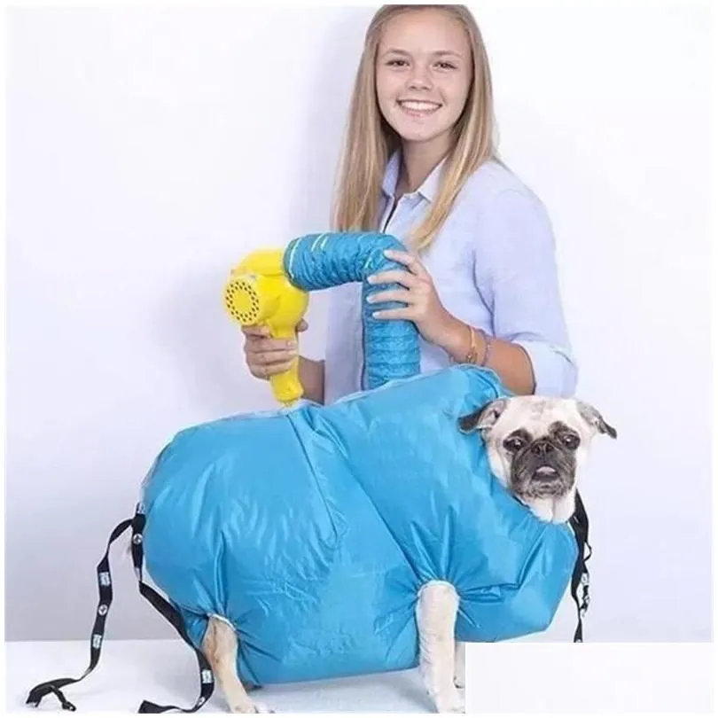 Dog Apparel Dog Apparel S/M/L Portable Pet Drying Bag Folding Dogs Hair Dryer Blow Grooming Dry Cat Supplies Drop Delivery Home Garden Dhmgd