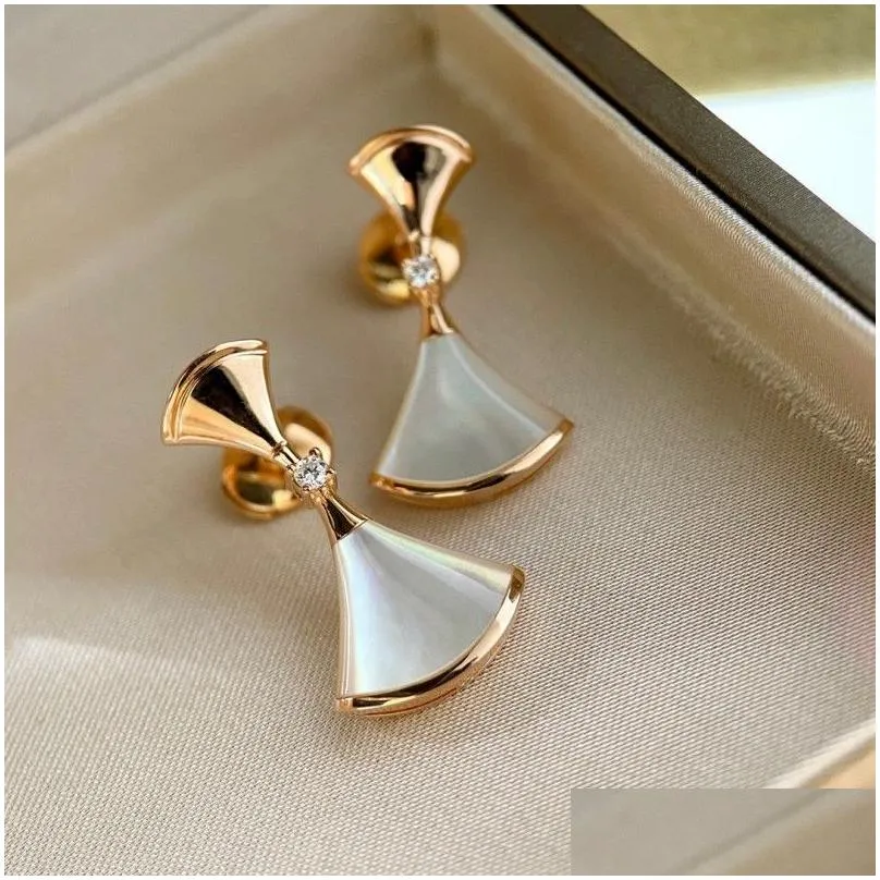 Earring Back New Fashion Hoop Earrings Stud Diameter Designer For Women 18K Gold Plated Luxury Brand Earring Jewelry Box Wedding Drop Dhfgm