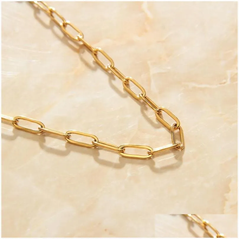 Chains Fashion Esign Luxurio Gold Vermeil Per Women Necklace Square Maxi Wedding Decoration Chains Drop Delivery Jewelry Necklaces Pen Dhzak