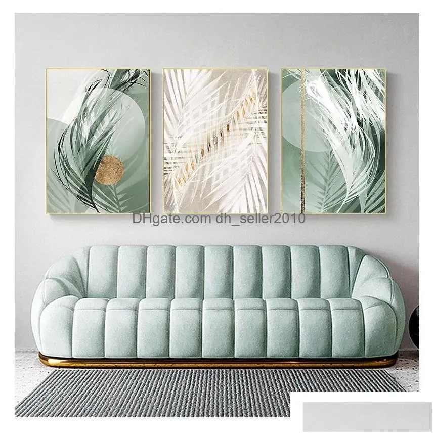 Paintings Shades Wall Art Canvas Painting Nordic Posters And Prints Pictures For Living Room Decor Foggy Plant Dried Leaves Sunlight W Dhagw