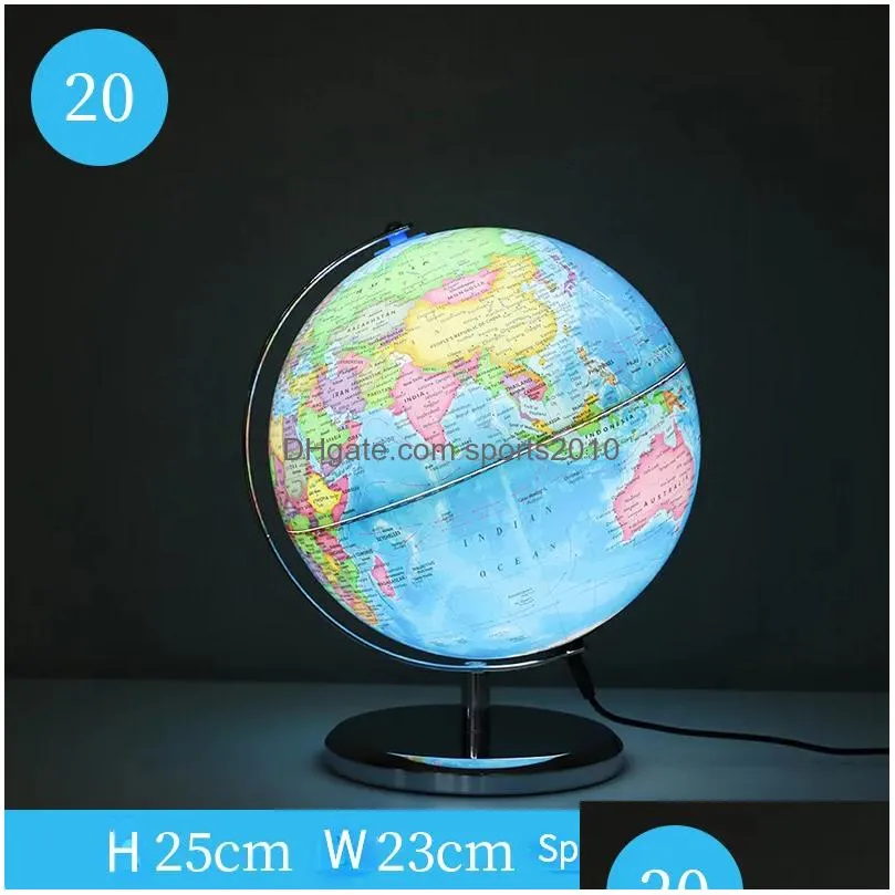 Decorative Objects & Figurines Decorative Objects Figurines World Globe English Version Map With Led Light Geography Educational Suppl Dhqw6