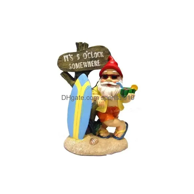 Garden Decorations Garden Decorations Perfect Gnome Dwarf Couple Resin Statue Craft Christmas Party Decoration For Home Office Fairy-T Dhhtz