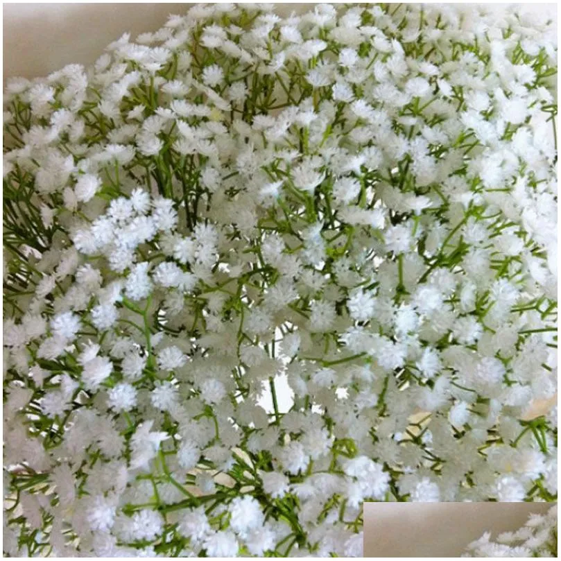 Decorative Flowers & Wreaths Gypsophila Silk Baby Breath Artificial Fake Flowers Plant Home Wedding Party Decoration Drop Delivery Hom Otciw