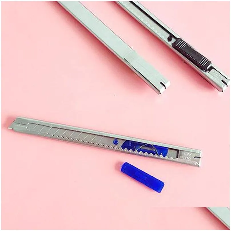 Utility Knife Wholesale Stainless Steel Knife Metal Utility Trumpet Wallpaper Handmade Office Stationery Cutting Supplies Drop Deliver Otatj