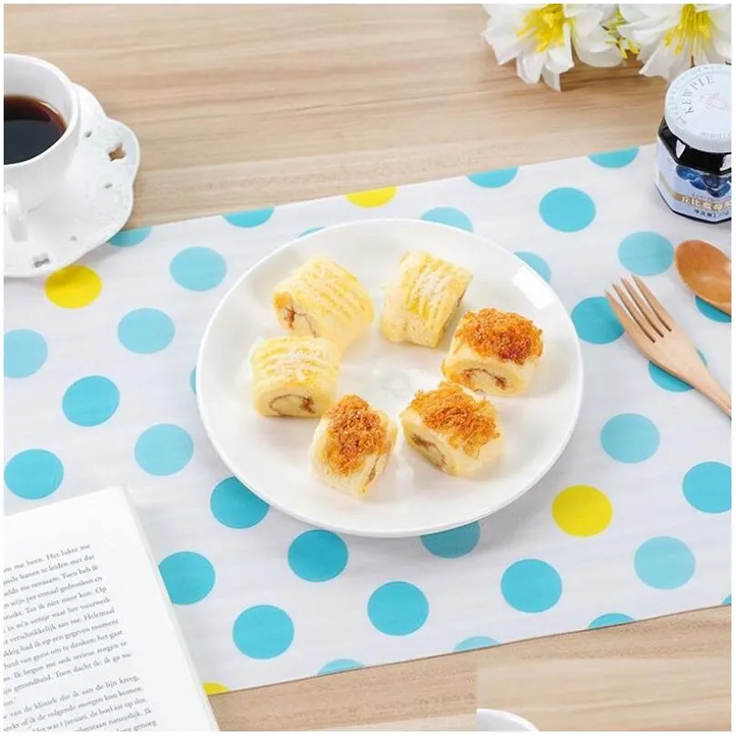 Mats & Pads Kitchen Der Liners No-Adhesive Mat Lovely Dots Pattern Non-Adhesive Shelf Paper Liner Anti-Slip For Table Cloth 30X300Cm D Ot8Nq