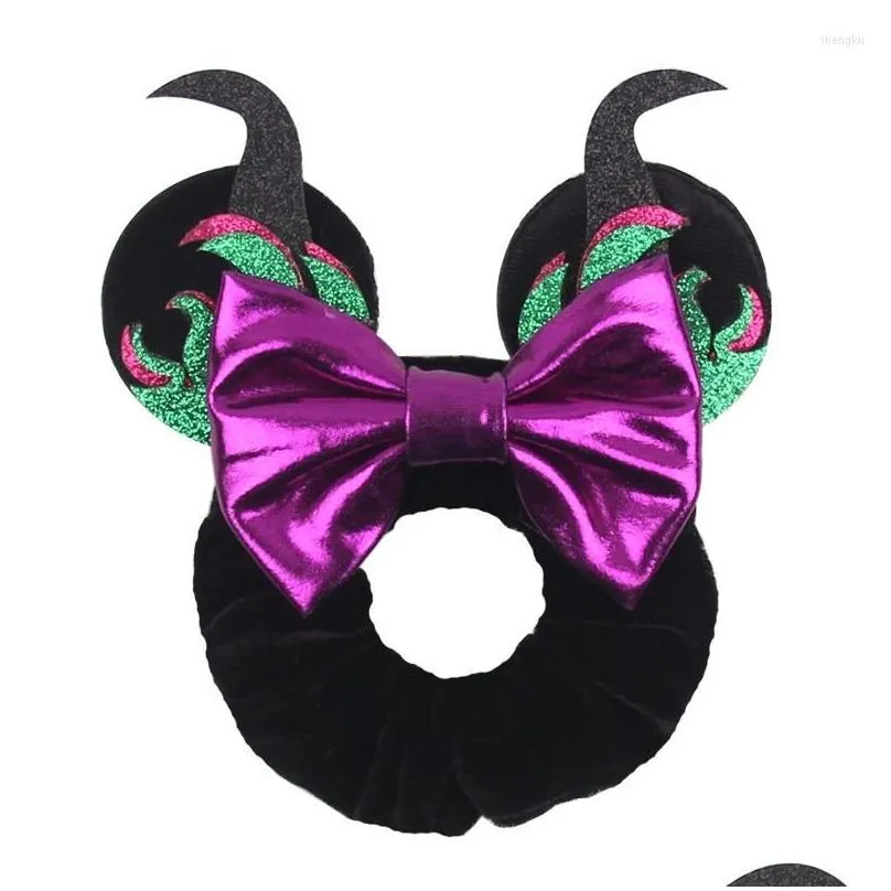 hair accessories 2023 s christmas mouse ears sequins bows headband women velvet scrunchies bands for girls party diy