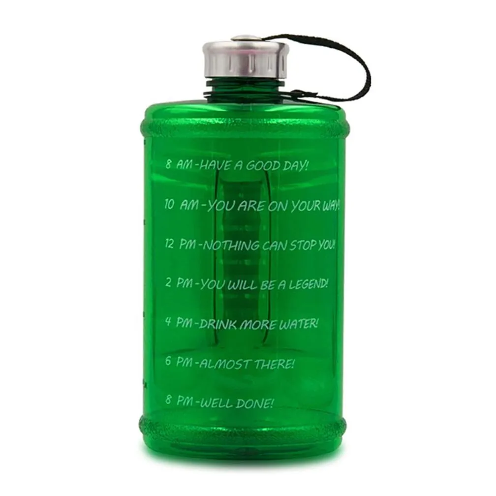 Water Bottles & Cages 2.2L Motivation Water Bottle With Time Marker Outdoor Cam Waterbottle Hiking Backpacking Fitness Workout Sports Dhohf