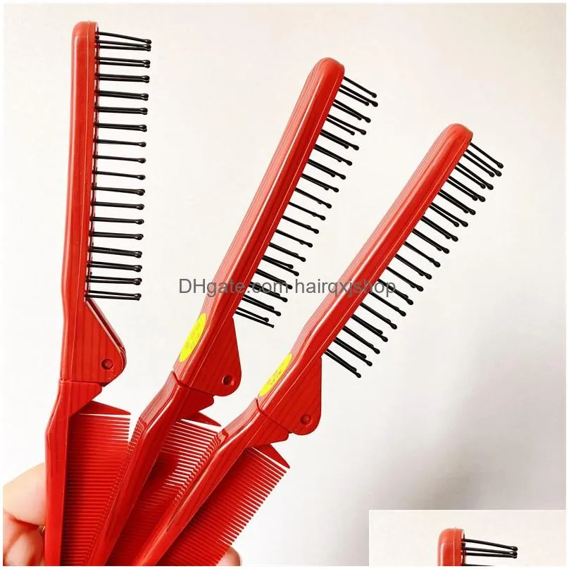 Hair Brushes Professional Antistatic Fold Tail Salon Folding Combs Hairdressing Brush Care Combing Sile Brushes Washable Hair Straight Dhczt