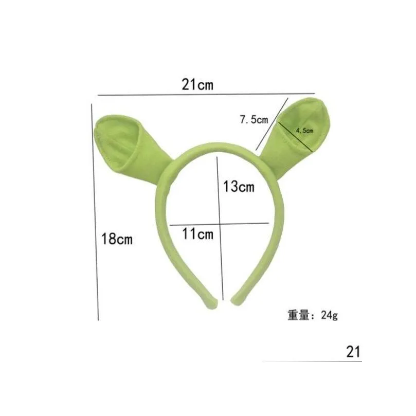 Hair Accessories Shrek Hairpin Ears Headband Head Circle Halloween Children Adt Show Hair Hoop Party Costume Item Masquerade Supplies Dhm6H