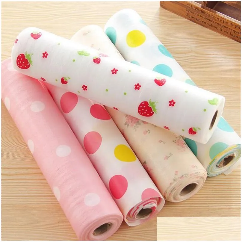 Mats & Pads Kitchen Der Liners No-Adhesive Mat Lovely Dots Pattern Non-Adhesive Shelf Paper Liner Anti-Slip For Table Cloth 30X300Cm D Ot8Nq