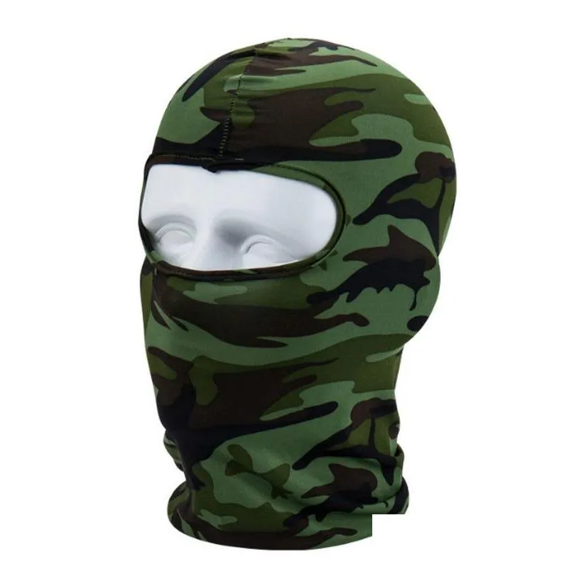Cycling Caps & Masks Camouflage Motorcycle Face Mask Outdoor Sports Neck Winter Warm Ski Snowboard Wind Cap Police Cycling Clavas Drop Dhrep