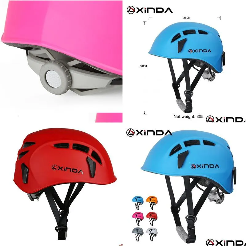 Climbing Helmets Xinda Climbing Helmets Outdoor Rock Downhill Helmet Speleology Mountain Rescue Equipment To Expand Safety Caving Work Dhpgt