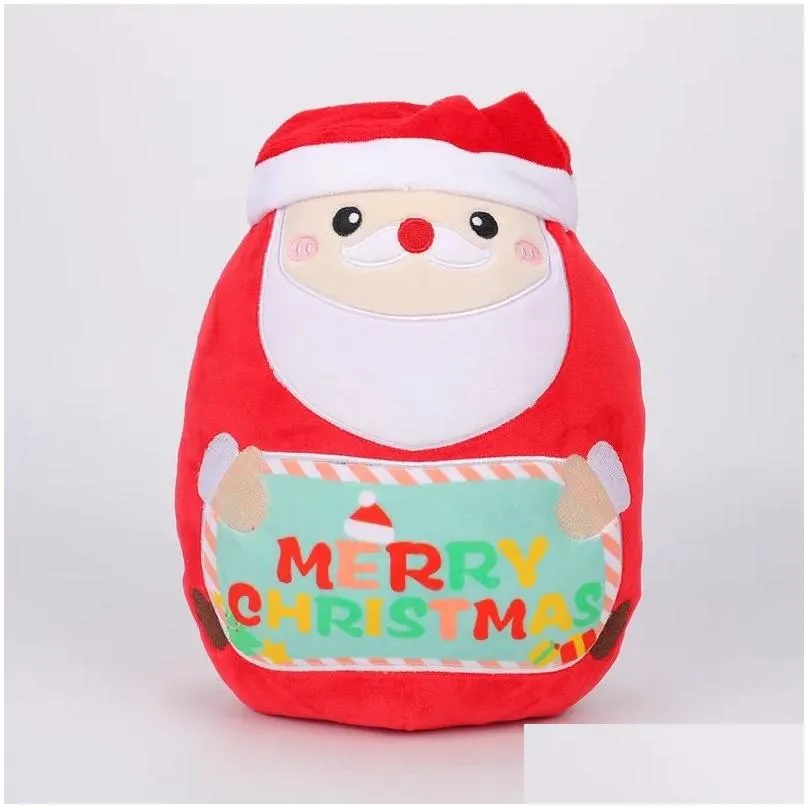 Christmas Decorations Santa Claus Pillow Series Merry Christmas Cute Elk Plush Toys Gifts For Children Drop Delivery Home Garden Festi Otnes