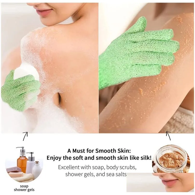 Bath Brushes, Sponges & Scrubbers Wholesale Exfoliating Shower Bath Gloves Brushes For Spa Mas And Body Scrubs Dead Skin Cell Solft Su Otrp7