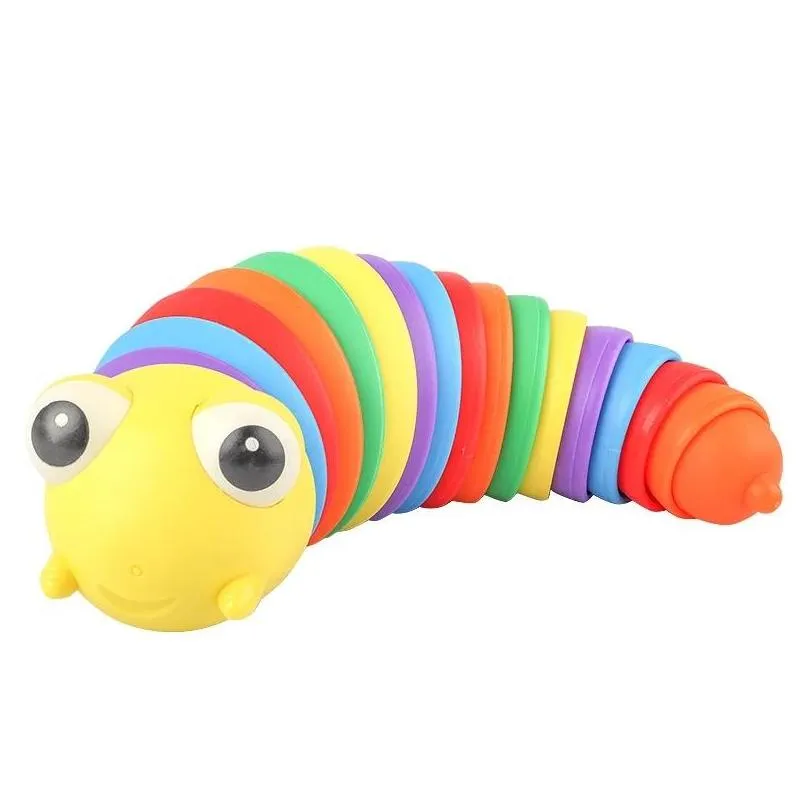 novelty slugs fingertip snails slugs plastic rainbow bug toys decompression vent toys childrens educational