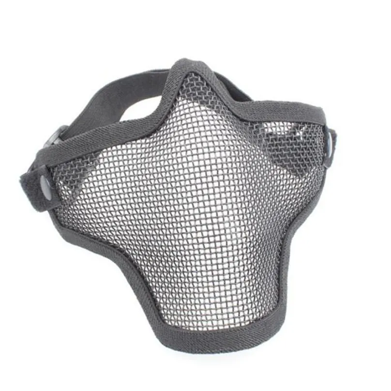 Party Masks Boutique Tactical Hunting Mental Wire Half Mask Outdoor Bicycle Riding Field Cs Mesh Airsoft Paintball Resistant Drop Deli Otj6U