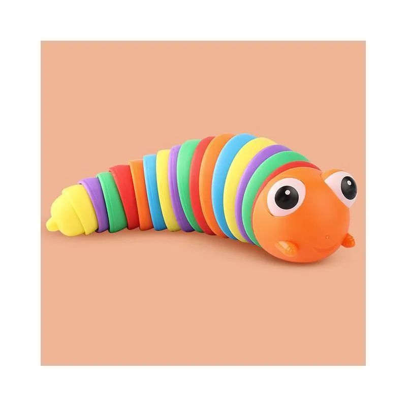 novelty slugs fingertip snails slugs plastic rainbow bug toys decompression vent toys childrens educational