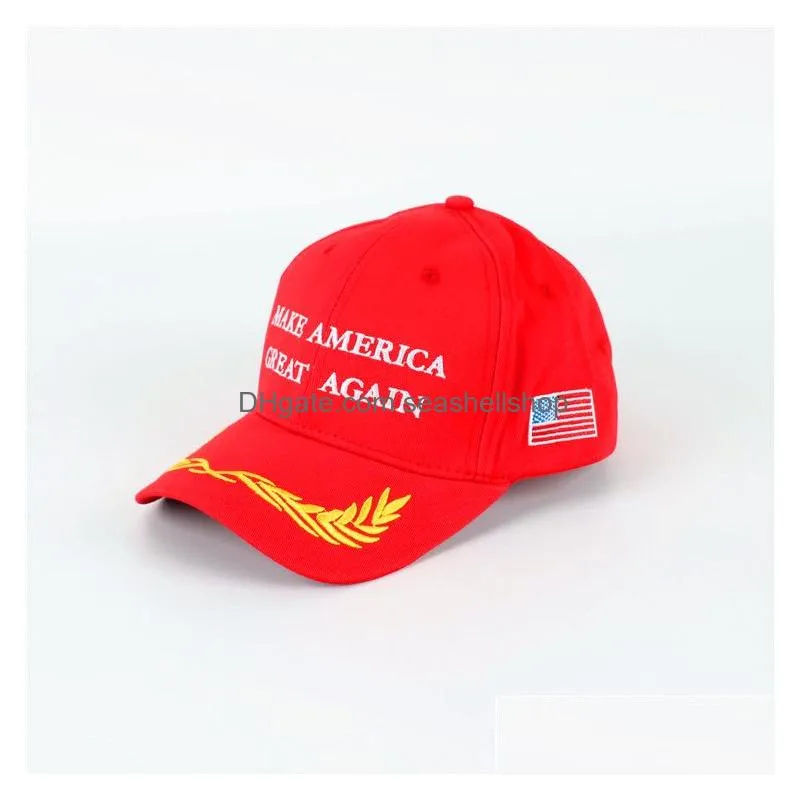 Ball Caps Cotton Donald Trump Hats Embroidery Make America Great Again Fashion Adjustable Men Baseball Caps With Usa Flag Drop Deliver Dhfjy