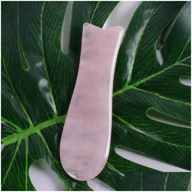 Massage Gun Mas Gun Gua Sha Tool 100% Natural Rose Quartz Stone China Traditional Facial Spa Acupuncture Scra Healing For Health Care Dha18