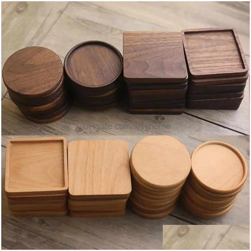 Mats & Pads Wooden Placemat Tea Coffee Cup Pad Holder Heat Resistant Durable Wood Plate For Cups Drop Delivery Home Garden Kitchen, Di Dhivk