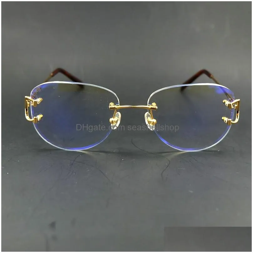 Sunglasses Frames Clear Eye Glasses Frame Fashion Mens Decoration Vintage Carter Luxury Designer Eyewear Stylish Eyeglasses Rimless Op Dhzim