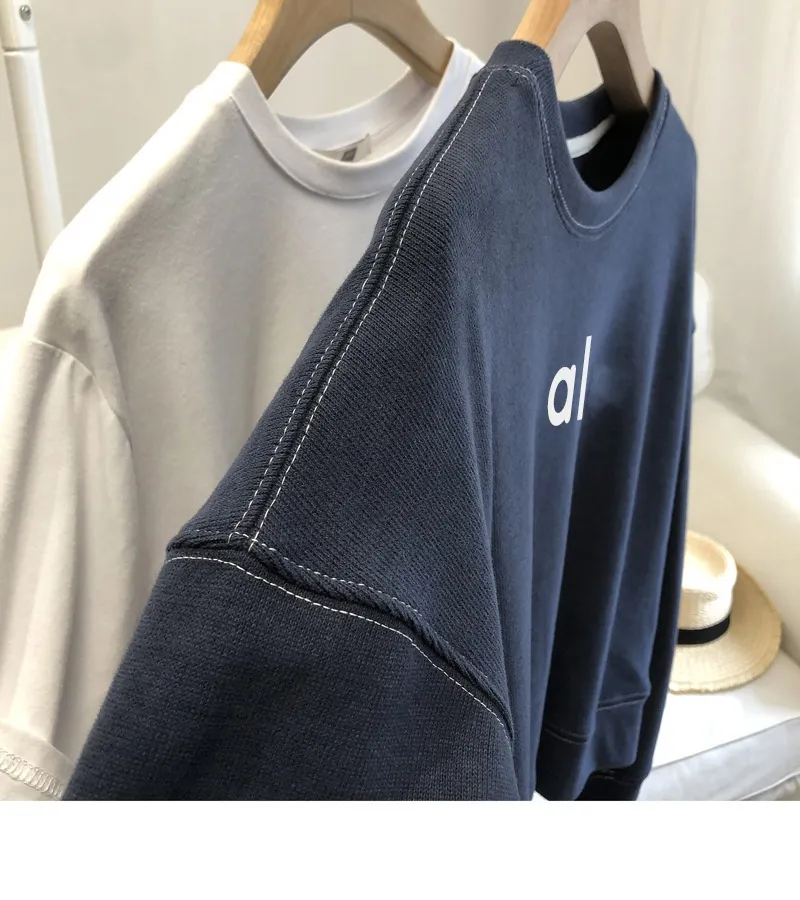 AL-0028 Women Round Neck Slim Hoodies Designer Sweatershirts Streetwear Pullover Sweatshirts Clothing