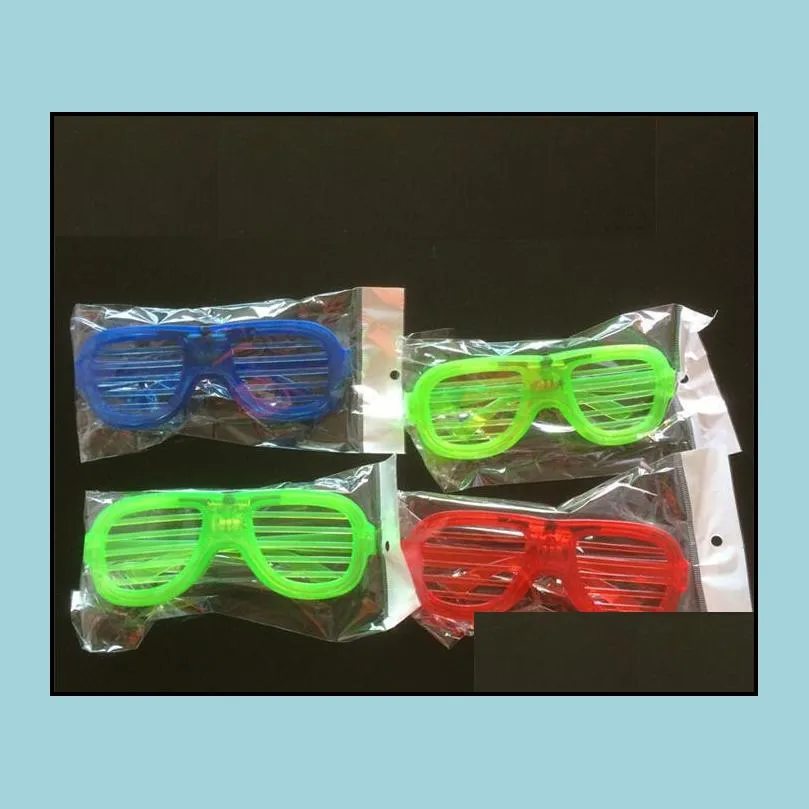 Other Festive & Party Supplies Fashion Led Light Glasses Flashing Shutters Shape Flash Sunglasses Dances Party Supplies Festival Decor Dhaxn