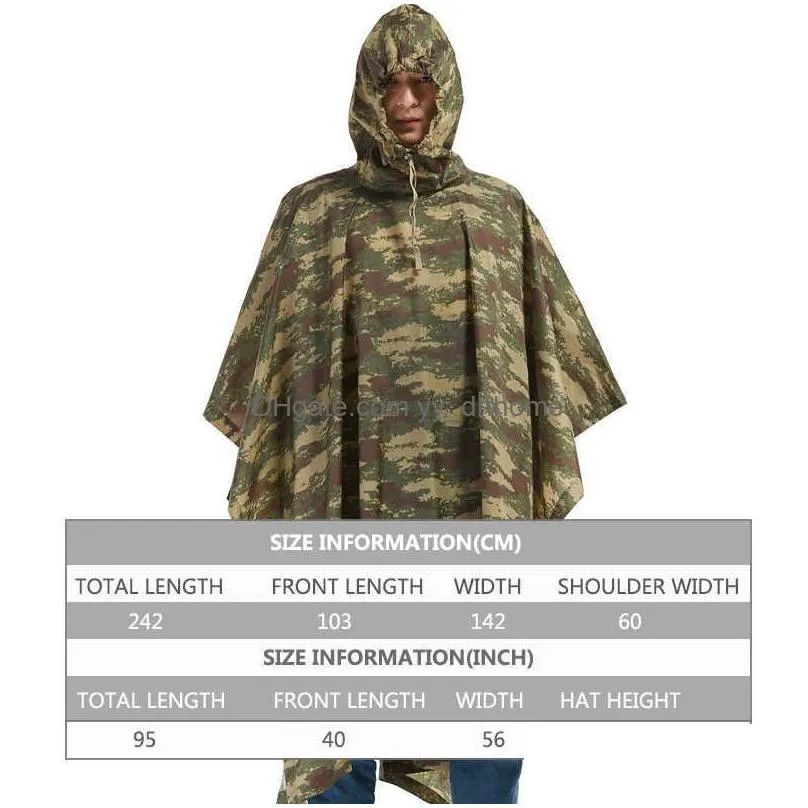 qian impermeable raincoats women/men jungle rain poncho backpack camouflage rain coat cycling climbing hiking travel rain cover 210925