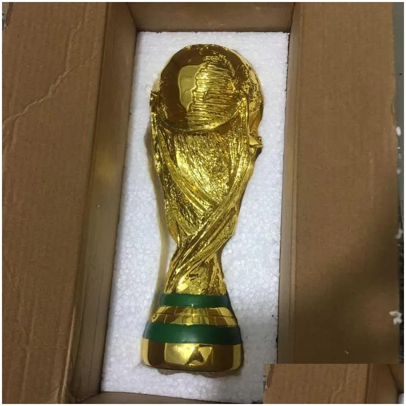 Arts And Crafts European Golden Resin Football Trophy Gift World Soccer Trophies Mascot Home Office Decoration Crafts Drop Delivery Ho Dhgup