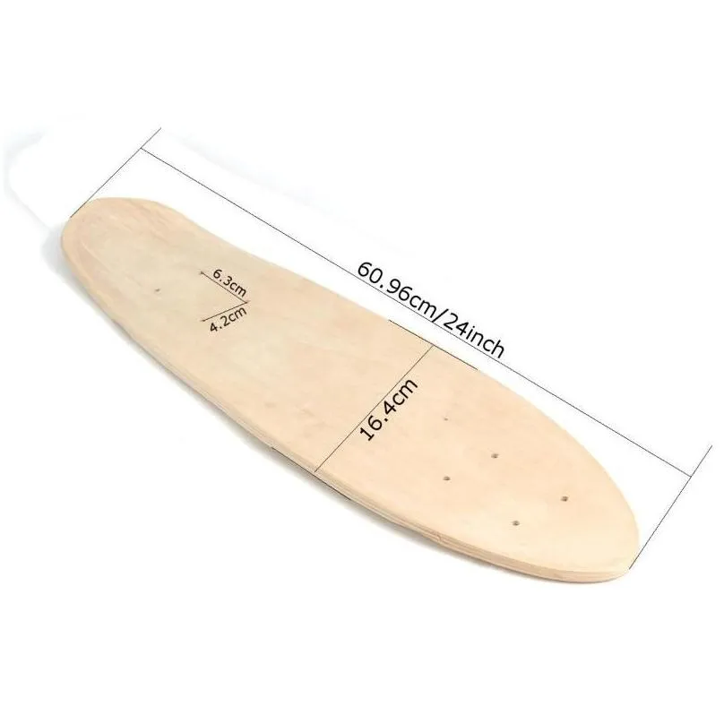 Skateboarding 24 Inch Fish Skateboard Natural Single Foot Wooden Maple Blank Deck Board Parts Happy Baby Diy Accessories Drop Delivery Dhzo9