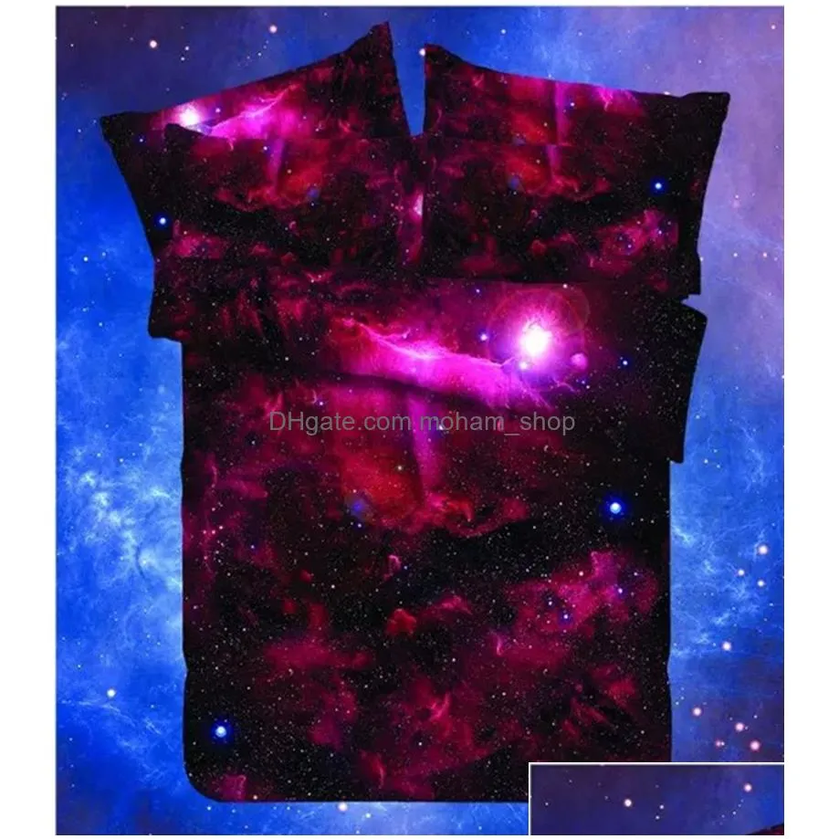 hipster galaxy 3d bedding set universe outer space themed galaxy print bed linen duvet cover pillow case bedclothes70 lj200819