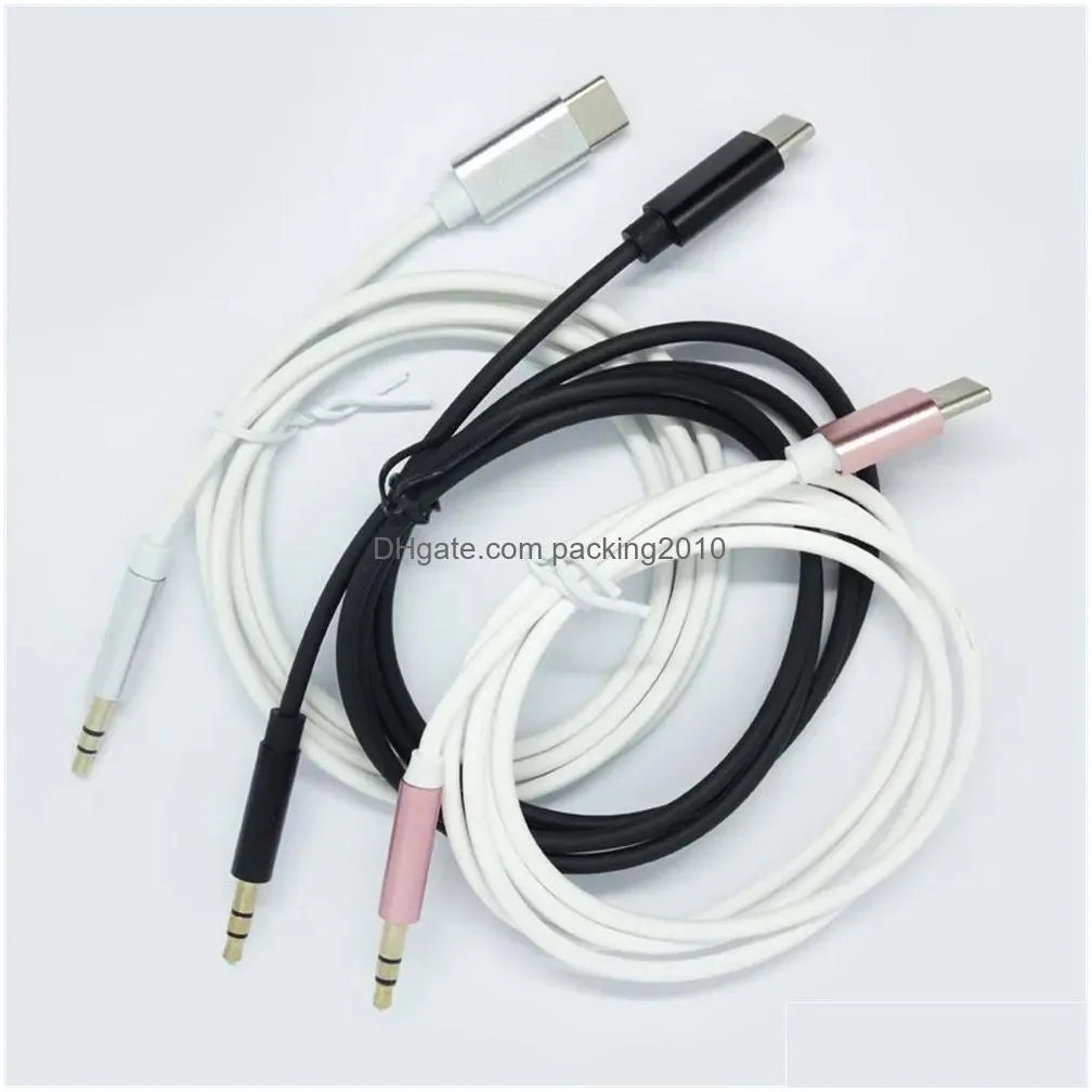 Cell Phone Cables Car O 1M 3Ft Usb Type C To 3.5Mm Male Jack Aux Headphone S Usbc Adapter Converter Computer For S22 S21 Note  D Dhuvj