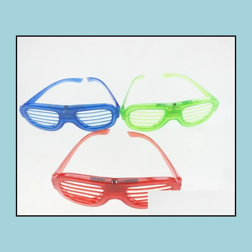 Other Festive & Party Supplies Fashion Led Light Glasses Flashing Shutters Shape Flash Sunglasses Dances Party Supplies Festival Decor Dhaxn