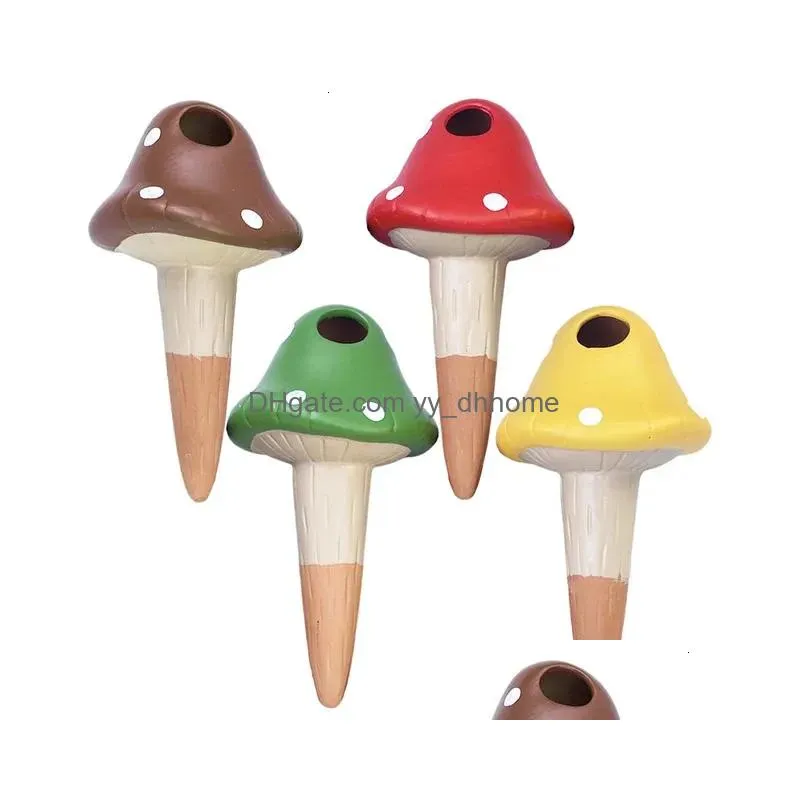 sprayers 4pcs self-watering mushroom spikes portable automatic terracotta globe small potted plant waterer cute garden device 231122