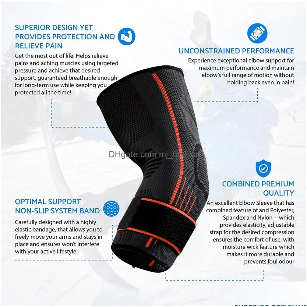 Elbow & Knee Pads Elbow Knee Pads 2Piecepair Adjustable Bracket Compression Support Sleeve For Tennis Golf Treatment To Relieve Joint Dhstx