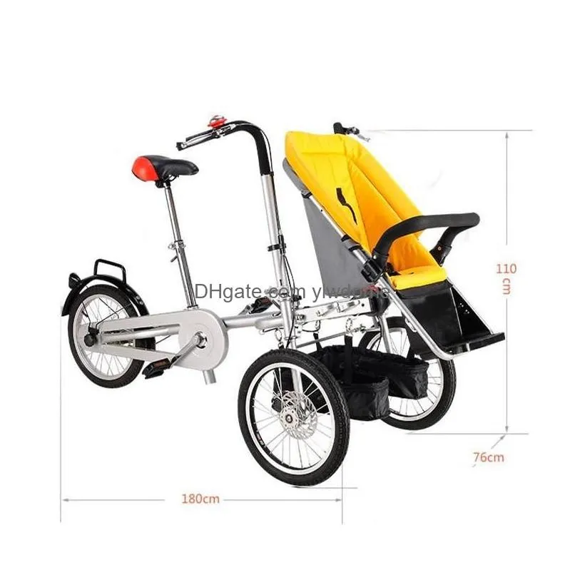 Strollers# Strollers Parentchild Tricycle Baby Carriage Carrier Stroller Versatile Folding Mother And Child Children Bicycle Drop Deli Dhtk8