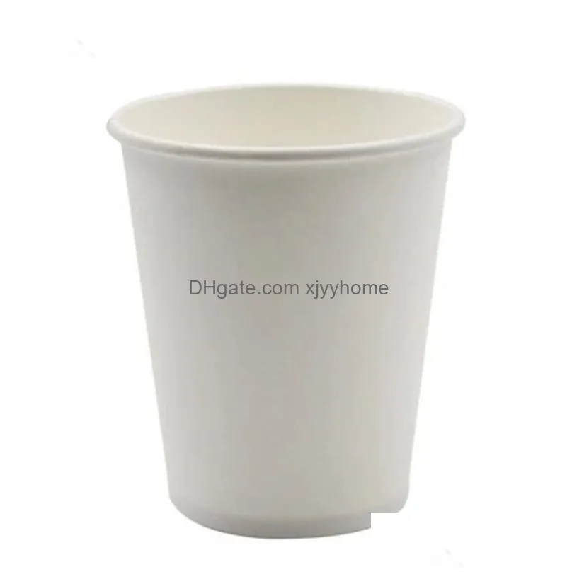 Disposable Cups & Straws Disposable White Paper Cups Beverage Drinking Coffee Tea Milk Cup Drink Accessories Drop Delivery Home Garden Dhipu