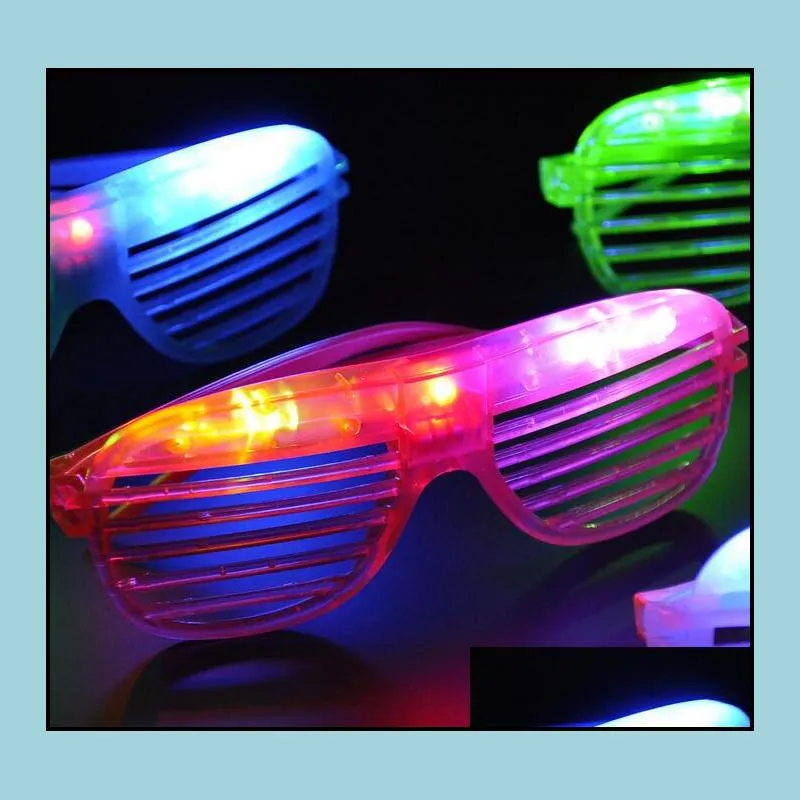 Other Festive & Party Supplies Fashion Led Light Glasses Flashing Shutters Shape Flash Sunglasses Dances Party Supplies Festival Decor Dhaxn